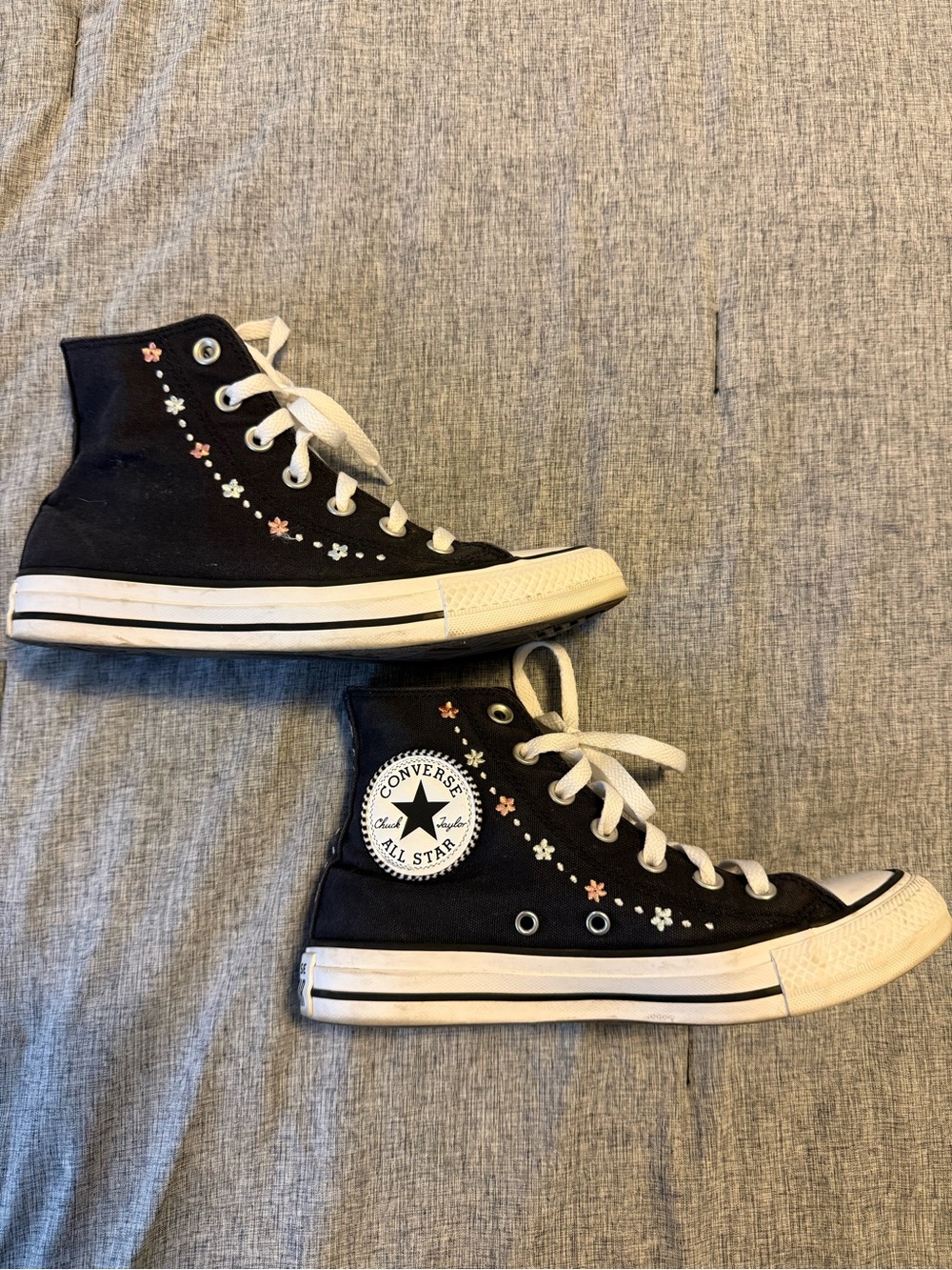 Converse Embroidered Floral High Tops
